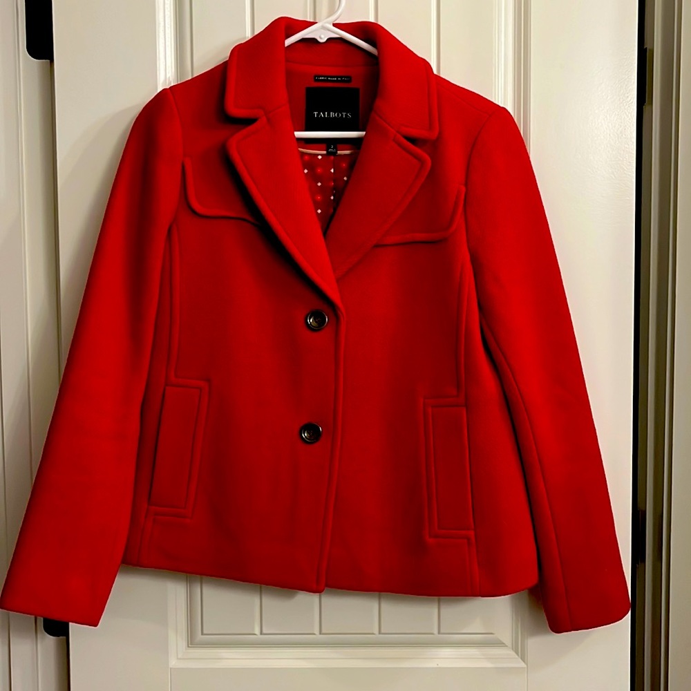 Talbots red wool coat